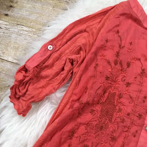 Tiny for ANTHRO Embroidered Button Down Blouse - Picture 4 of 7